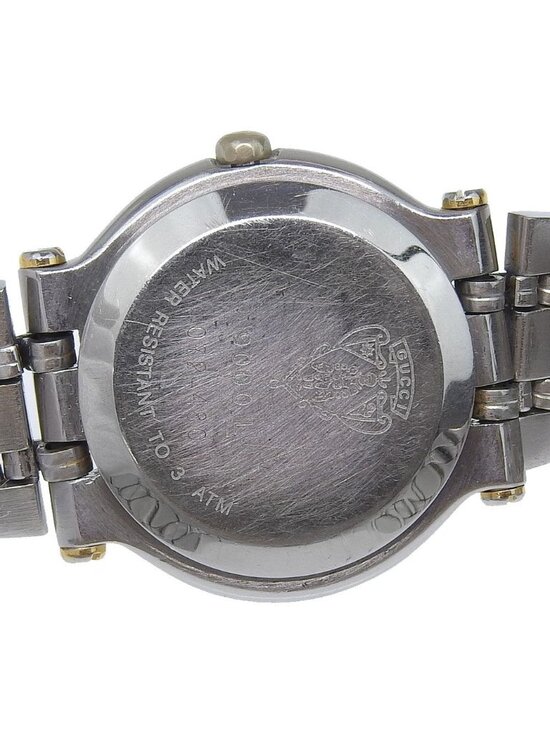 Gucci Stainless Steel Gold Plated Quartz Analog Display Ivory Dial Watch main image 4